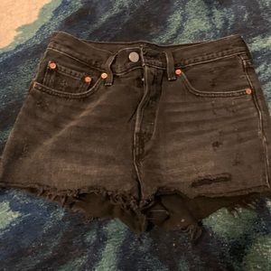 Levi’s 501 Black High Rise Denim Shorts